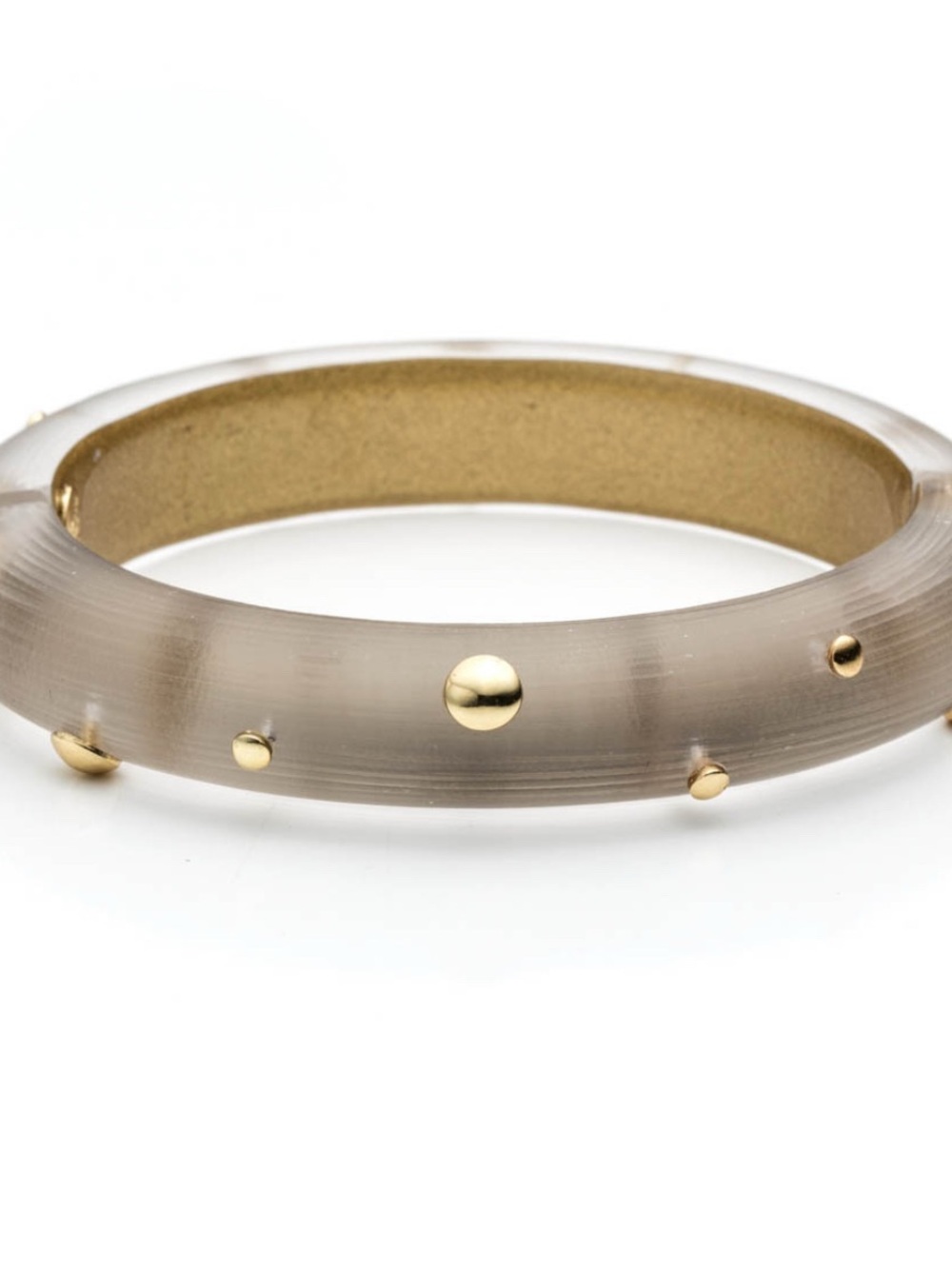 Alexis Bittar gold Resin Bangle with  Studs